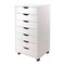 Contemporary Home Living 35.25” White Hallifax Wooden High Cabinet for Closet with Casters